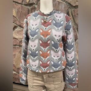 Frankie Morello Gray and‎ Pink Patterned Top